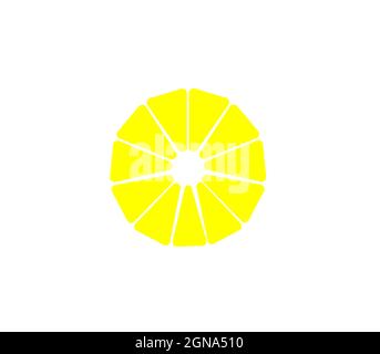 Pineapple slice isolated on white background, lemon slice vector design Stock Vector
