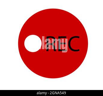 Red recording logo isolated on white background Stock Vector