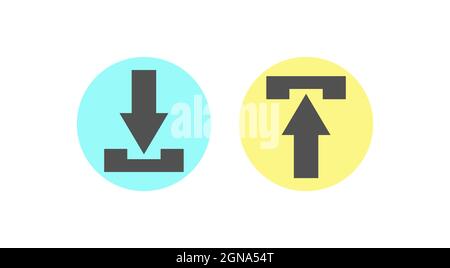 Download and upload icon vector Stock Vector