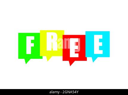 Free sign banner isolated on white background Stock Vector