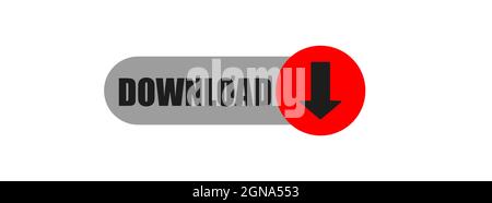 Download button isolated on white background Stock Vector