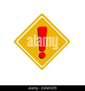 Caution alert icon isolated on white background, caution symbol Stock Vector