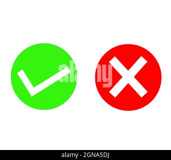 Right wrong symbol, evaluation concept, vote icon Stock Vector