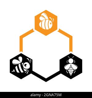 Bee logo template vector icon design Stock Photo