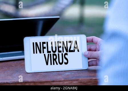 Conceptual caption Influenza Virus. Business approach an infectious disease caused by an influenza virus Voice And Video Calling Capabilities Stock Photo