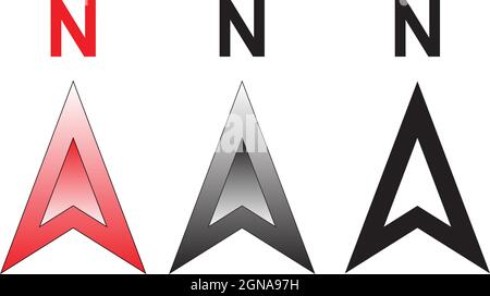 Arrow Compass Icon Vector Logo Template. North Direction Stock Vector