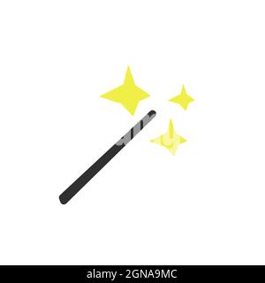Magical wand icon isolated on white background, magic wand vector Stock Vector
