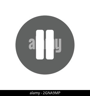 Pause button isolated on white background, music pause icon Stock Vector