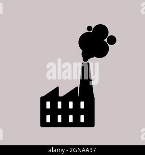 Air pollution from industry vector illustration, pollution logo Stock Vector