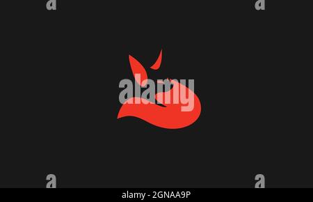 Fox animal vector logo design Stock Vector