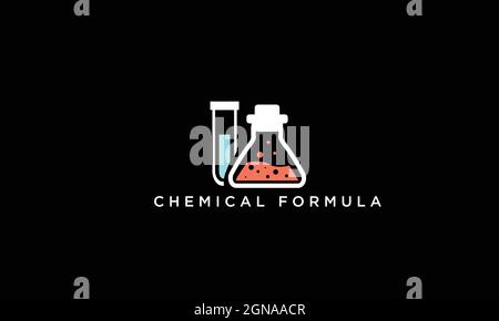 Chemical lab liquid bottle vector logo design Stock Vector