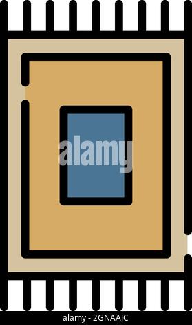 Egyptian carpet icon. Outline egyptian carpet vector icon color flat isolated Stock Vector