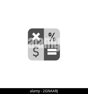 Calculator button isolated on white background, calculator icon for smartphone Stock Vector