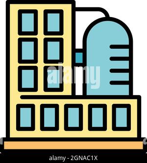 Milk factory building icon. Outline milk factory building vector icon ...