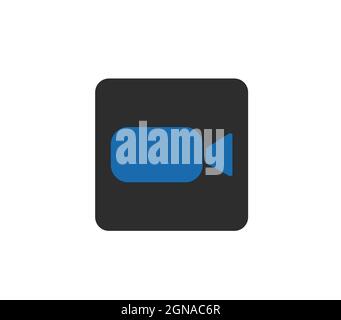 camcorder icon created by illustration, camcorder symbol isolated on white background Stock Vector