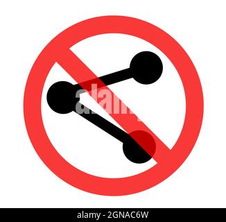 Stop sharing symbol, sharing not allowed symbol vector, eps 10 Stock Vector