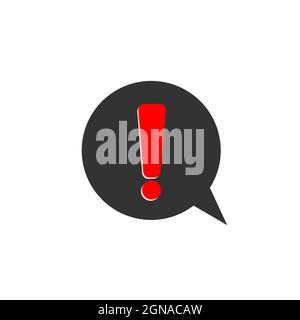 Message alert icon isolated on white background, alert message sign vector illustration Stock Vector