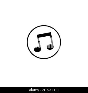 Ringtone icon isolated on white background, vector symbol of music note created by illustration Stock Vector
