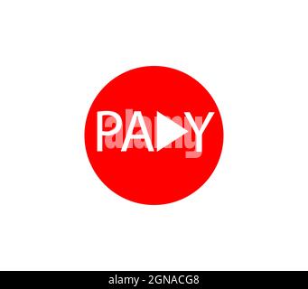 Play music button isolated on white background, music play icon Stock Vector