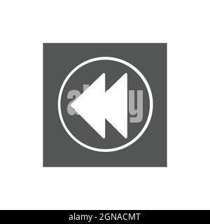 Previous icon, reverse music icon, music reversing icon Stock Vector