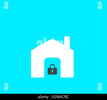 Home insurance house security vector icon, home insurance symbol Stock Vector