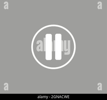 Pause button, music pause icon or song pause symbol Stock Vector