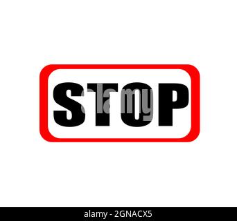 Stop Label Vector Illustration Stock Vector