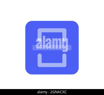 Scanner icon isolated on white background, symbol of blue scanner icon created by vector illustration Stock Vector