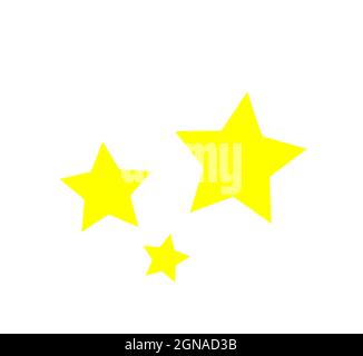 Star shape icon on background, golden stars isolated on white background Stock Vector
