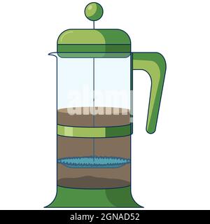 Flat icon illustration of coffee brewing method. Stock Vector