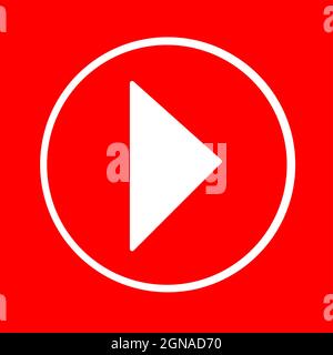 Play icon, red color play music icon Stock Vector