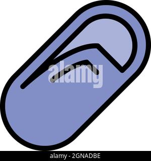 Little baby cradle icon. Outline little baby cradle vector icon color flat isolated Stock Vector