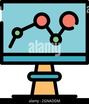 Ad impressions icon. Outline ad impressions vector icon color flat isolated Stock Vector