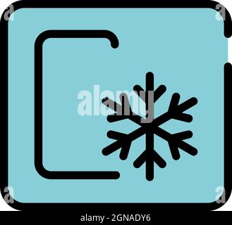 Sign celsius snowflake icon. Outline sign celsius snowflake vector icon color flat isolated Stock Vector