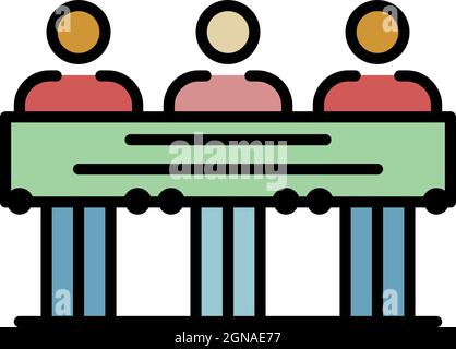 Protest people take banner icon. Outline protest people take banner vector icon color flat isolated Stock Vector