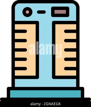 Floor air conditioner icon. Outline floor air conditioner vector icon color flat isolated Stock Vector