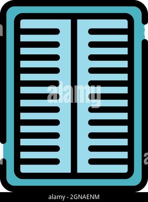 Air conditioning grill icon. Outline air conditioning grill vector icon color flat isolated Stock Vector