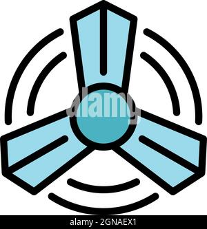 Propeller icon. Outline propeller vector icon color flat isolated Stock Vector