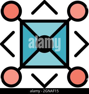 Aztec alchemy icon. Outline aztec alchemy vector icon color flat isolated Stock Vector
