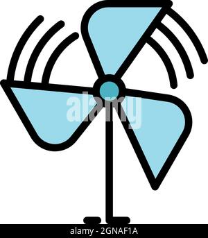 Children propeller icon. Outline children propeller vector icon color flat isolated Stock Vector