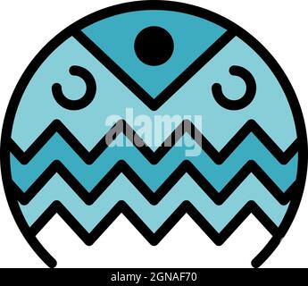 Ethnic alchemy icon. Outline ethnic alchemy vector icon color flat isolated Stock Vector