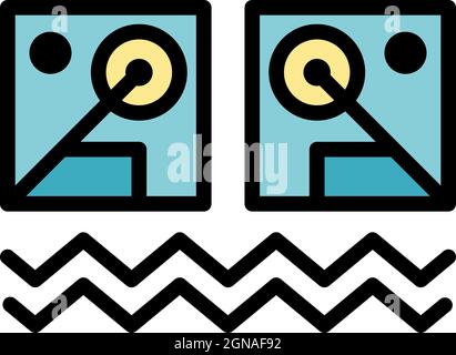 Illuminati alchemic icon. Outline illuminati alchemic vector icon color flat isolated Stock Vector