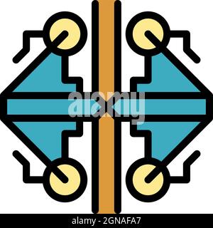 Ancient alchemy icon. Outline ancient alchemy vector icon color flat isolated Stock Vector