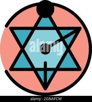 Alchemy astrology icon. Outline alchemy astrology vector icon color flat isolated Stock Vector