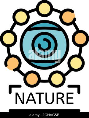 Alchemy nature icon. Outline alchemy nature vector icon color flat isolated Stock Vector
