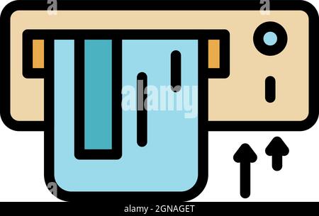 Parking card payment icon. Outline parking card payment vector icon color flat isolated Stock Vector