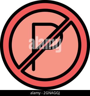 Parking restriction icon. Outline parking restriction vector icon color flat isolated Stock Vector