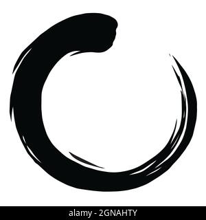 Zen Brush Enso Circle Vector Illustration Art Stock Vector