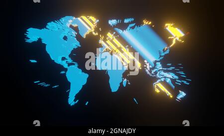 Background digital image of world map with connection lines Stock Photo ...