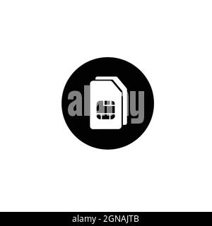 Sim icon isolated on white background, symbol of cellular SIM created by illustration Stock Vector